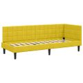 vidaXL Rohový rám postele s čelnou doskou Žltá 80 cm x 200 cm Zamat