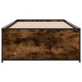 vidaXL Posteľný rám dymový dub 90x190 cm kompozitné drevo a kov