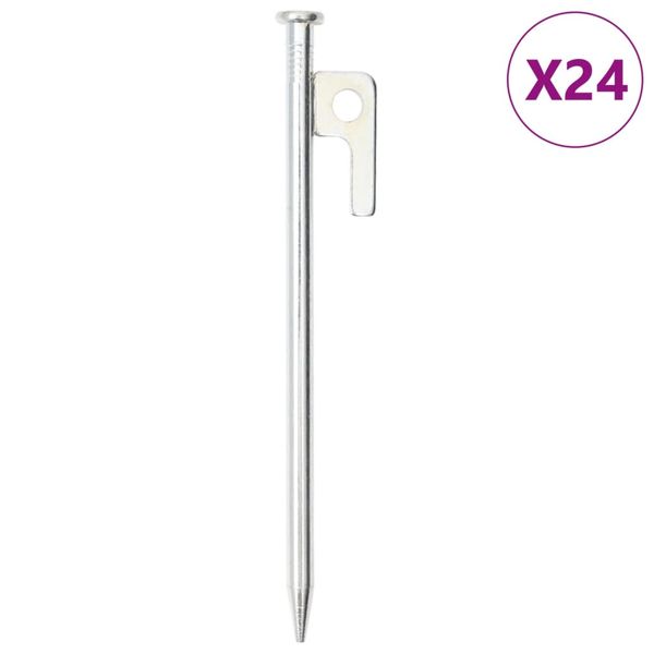 vidaXL Stanové kolíky 24 ks 20 cm 9 mm pozinkovaná oceľ