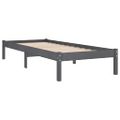 vidaXL Posteľný rám, sivý drevený masív 75x190 cm malé jednolôžko