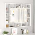 vidaXL LED kúpeľňová zrkadlová skrinka lesklá biela 91x15x76,5 cm
