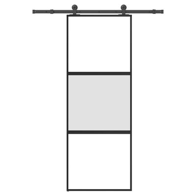 vidaXL Posuvné dvere s kovaním 76x205 cm tvrdené sklo a hliník úzke