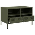 vidaXL TV skrinka olivovozelená 68x39x43,5cm oceľ valcovaná za studena