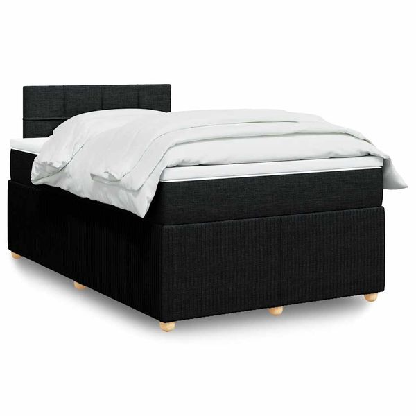 vidaXL Boxspring posteľ s matracom čierna 120x190 cm látka