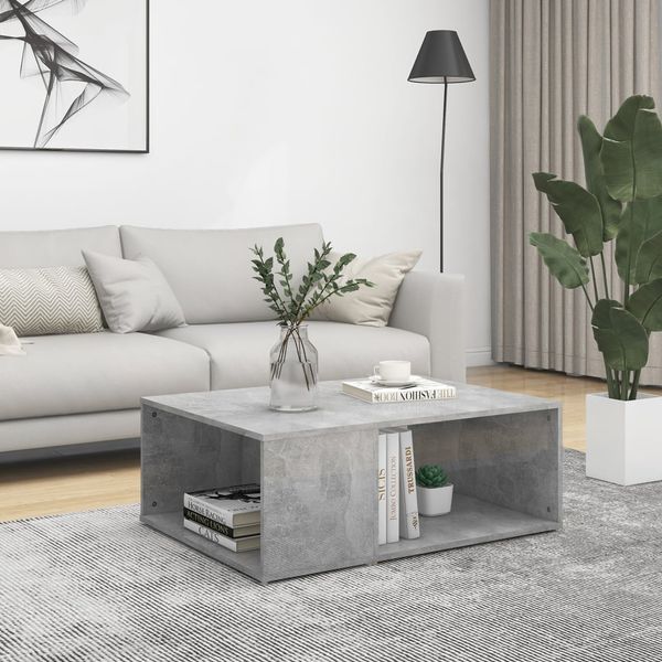 vidaXL Konferenčný stolík, betónovo sivý 90x67x33 cm, kompozitné drevo