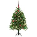 vidaXL Vianočný stromček s 150 LED-i so stojanom Zelená 120 cm PE
