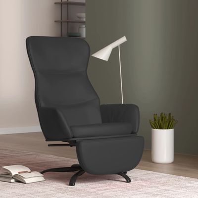vidaXL Relaxačné kreslo s podnožkou čierne umelá koža