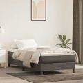 vidaXL Matrac s taštičkovými pružinami stredná tvrdosť tmavosivý 80x210x20 cm zamat