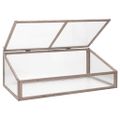 vidaXL Skleník sivý 110x56x39 cm jedľové drevo