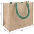 vidaXL Jutové tašky 10 Prírodná a zelená 26 x 22 x 14 cm