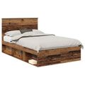 vidaXL Rám postele Staré drevo 120 x 200 cm Masívne borovicové drevo