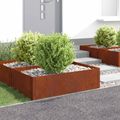 vidaXL Obrubník trávnika 4 ks 100 x 60 x 35 cm Oceľ Hrdzavý