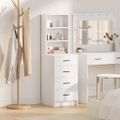vidaXL Highboard Biela 40 x 41 x 135 cm Kompozitné drevo