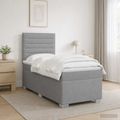 vidaXL Posteľ boxspring s matracom Svetlosivá 100 x 200 cm Látka