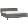 vidaXL Boxspring posteľ s matracom sivá 180x200 cm umelá koža