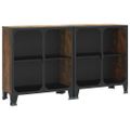 vidaXL Úložné skrinky 2 ks rustikálne hnedé 72x36x82 cm kov a MDF