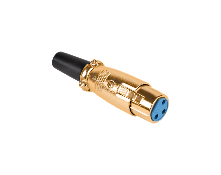Konektor mikrofónny XLR 3-pin ZLATÝ samica