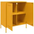 vidaXL Komoda horčicovožltá 68x39x79 cm oceľ