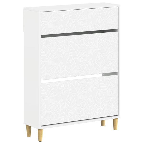 vidaXL Skriňa na topánky DELFT 78 x 24 x 103 cm Kompozitné drevo Biela