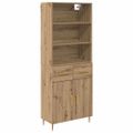vidaXL Highboard Remeselný dub 69,5 x 34 x 180 cm Kompozitné drevo