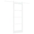 vidaXL Posuvné dvere Biela 78 x 211 cm Masívne borovicové drevo a sklo
