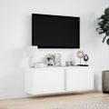 vidaXL TV nástenná skrinka s LED svetlami biela 100x31x35 cm