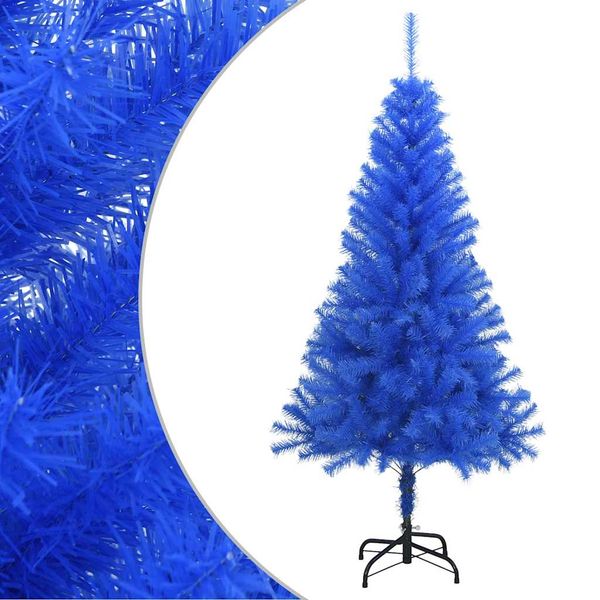 vidaXL Umelý vianočný stromček so stojanom, modrý 120 cm, PVC