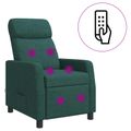vidaXL Masážne relaxačné kreslo Tmavozelená Látka