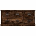 vidaXL TV skrinka dymový dub 100x35,5x45 cm kompozitné drevo