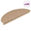 vidaXL Samolepiace nášľapy na schody sisal 30 ks 65x21x4 cm pieskové