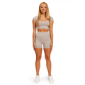 Dámske tričko Cropped Sense Grey - BeastPink, veľkosť S, veľkosť oblečenia S