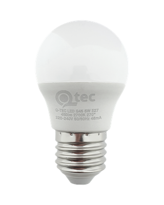 LED žiarovka Qtec 5W G45 E27 2700K