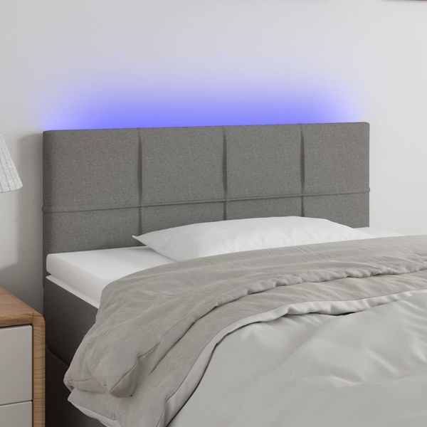 vidaXL Čelo postele s LED tmavosivé 100x5x78/88 cm látka