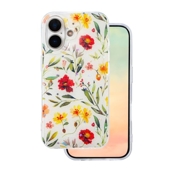 Obal Glow Glam pre iPhone 16 6,1" biely