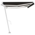 vidaXL Automatická markíza, LED a senzor vetra 600x350 cm, antracitová