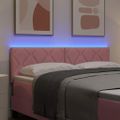 vidaXL LED hlavová doska Ružová 160 cm Zamat