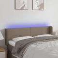 vidaXL Čelo postele s LED sivohnedé 147x16x78/88 cm látka