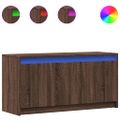 vidaXL TV stolík s LED hnedý dub 100x34x50 cm kompozitné drevo