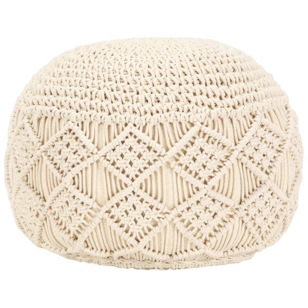 vidaXL Ručne vyrobená taburetka macrame 45x30 cm, bavlna