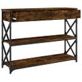 vidaXL Konzolový stolík dymový dub 100x28x75 cm kompozitné drevo