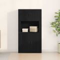 vidaXL Highboard Čierny dub 80 x 33 x 150 cm Kompozitné drevo