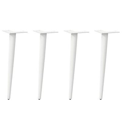 vidaXL Nohy konferenčného stolíka, kužeľovitý tvar, 4 ks, biele, 30-31 cm, oceľové