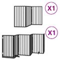 vidaXL Brána pre psa dvere sklad. 9-panel. čierna 450cm topoľové drevo