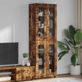 vidaXL Highboard FLORIN 60 x 35 x 182 cm Dymová dub Kompozitné drevo