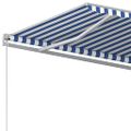 vidaXL Automaticky zaťahovacia markíza so stĺpikmi 5x3,5 m modro-biela