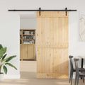 vidaXL Posuvné dvere NARVIK Prírodná a čierna 100 x 210 cm (213,5 cm)