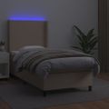 vidaXL Boxspring posteľ matrac a LED kapučínová 100x200 cm umelá koža
