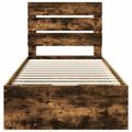 vidaXL Rám postele Dymová dub 90 x 190 cm Inžinierske drevo