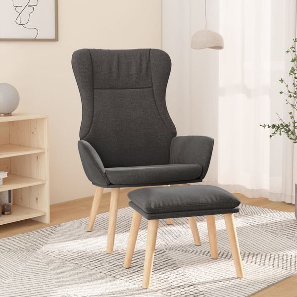 vidaXL Relaxačné kreslo s podnožkou tmavosivé látka