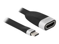 Video adaptér - USB-C s kolíkmi (samec) do HDMI so zdierkami (samica) - 13.5 cm - čierna, strieborná - podporuje 4K, USB napájanie